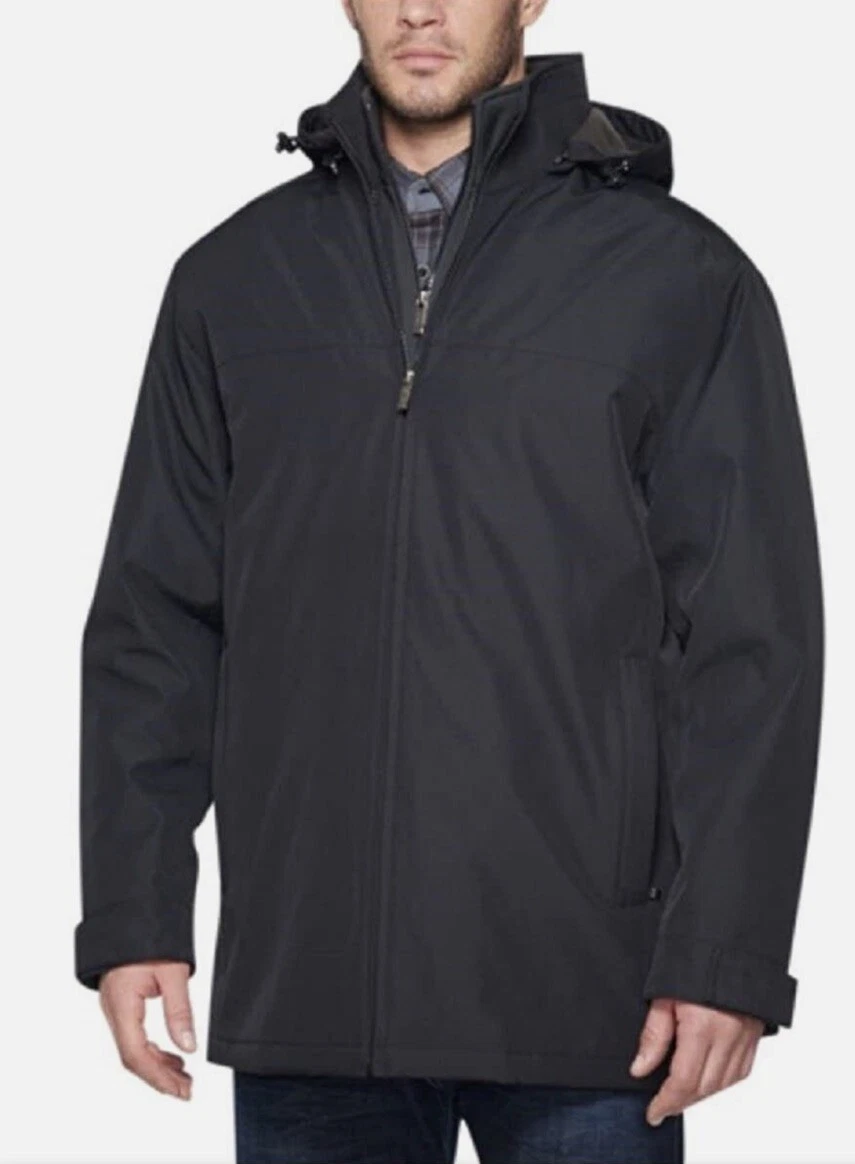 Weatherproof Ultra Tech Jacket, Double Zip Hooded Water Repellant Coat,sz M,New