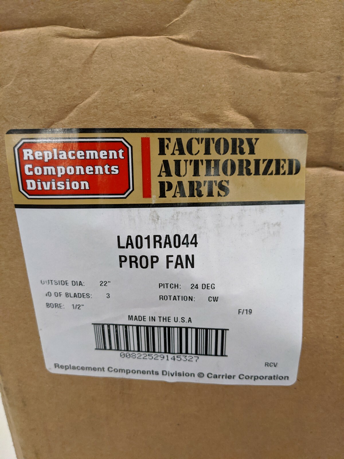 Replacement Carrier Fan Blade LA01RA044 