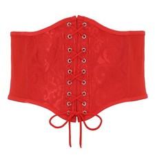 Womens Corset Belt Wide Elastic Lace Up Pirate Corset for Dress Black Renaiss...