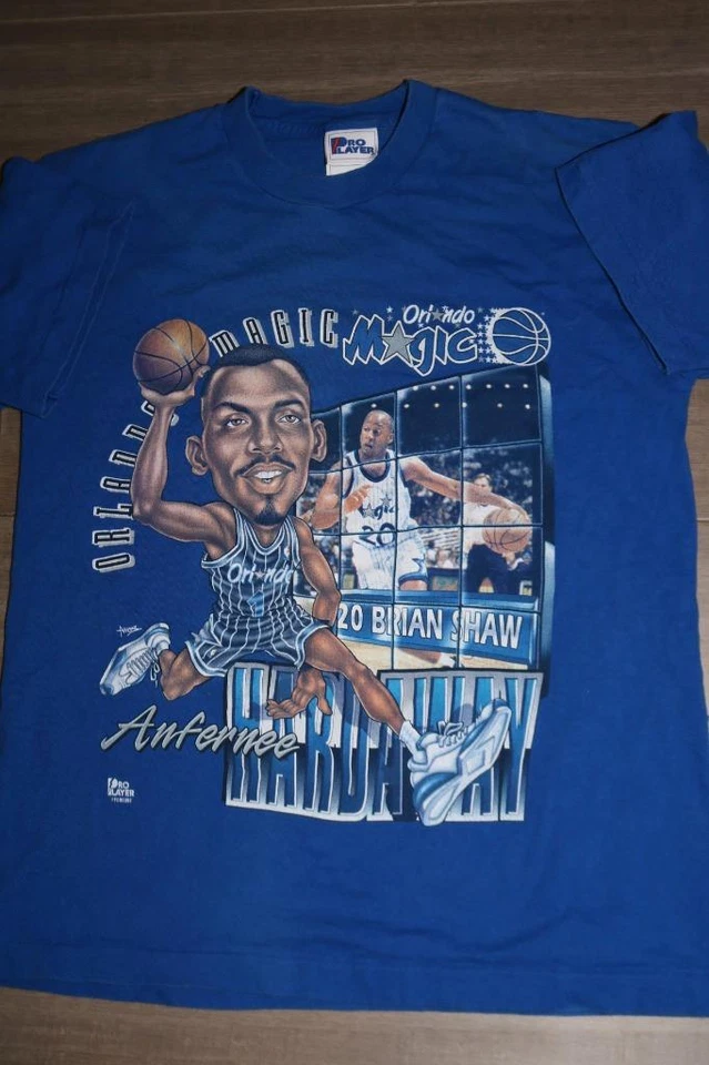 VINTAGE 90s ORLANDO MAGIC PENNY HARDAWAY CARICATURE T SHIRT PRO PLAYER TEE 18/20 - Image 2 of 4