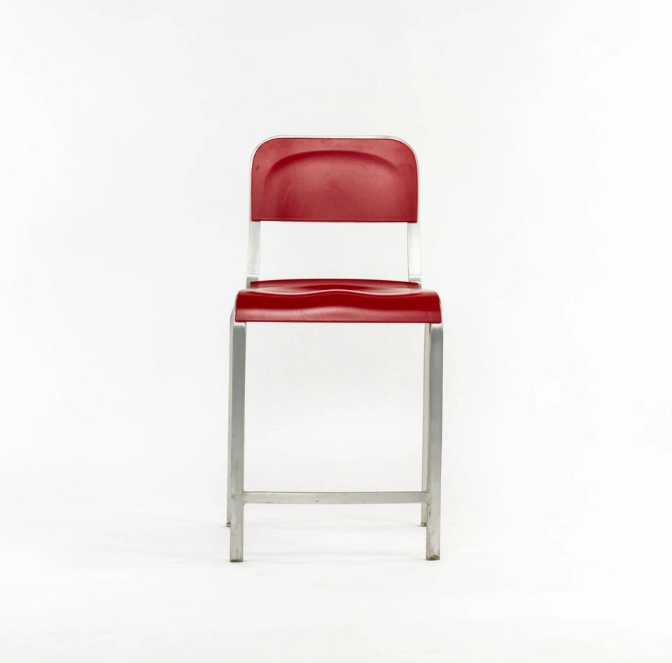 2010s Emeco 1951 Red Counter Stool by Adrian van Hooydonk and BMW Designworks - Image 2 of 4