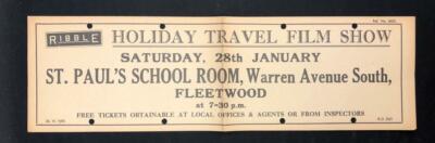 RIBBLE MOTOR SERVICES FENSTERBELEG POSTER FLEETWOOD 1959 BUSTRANSPORT