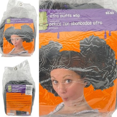 Adult Sized Afro Puffs Wig Halloween Black Costume Accessory