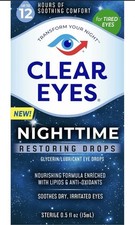 Clear Eyes Nighttime Restoring Eye Drops Nighttime Relief Dry Eye 0.5 Fl Oz 5/26