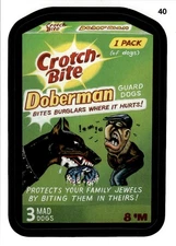 Topps Wacky Packages Series 11 Base Set #40a Crotch-Bite Doberman