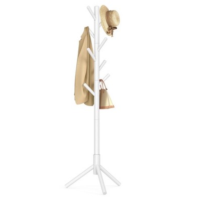 VASAGLE Garderobenständer, Standgarderobe aus Holz, 8 Haken, für Mäntel C...