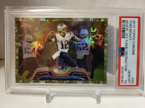 Tom Brady 2013 Topps Chrome🔥CAMO REFRACTOR #307/499🔥 PSA GEM MINT 10