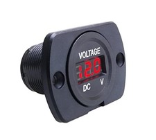 12V 24V DC Voltmeter, Red LED Digital Display, Waterproof, Marine, Car, Truck