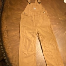 Carhartt Brown Cotton Canvas Bib Overalls Coveralls Size 4T Construction