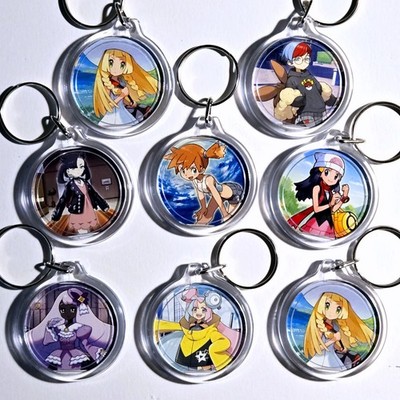 Pokemon Trainer Keychain Choose Your Character Iono Lillie Marnie Misty Eevee