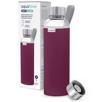 Aquafloow Glas Wasserflasche 700Ml NeoprenhüLle Bambusdeckel BüRo Outdoor Schule