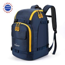 Ski Boot Bag 50L Travel Backpack for Helmet Goggles Gloves Skis Snowboard Blue
