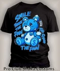 Mens Smile Thru the Pain Hip Sneaker Tee Shirt to Match J12 French Blue Big Tall