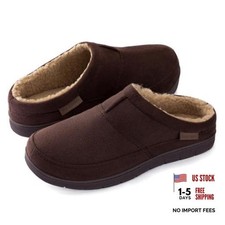 Men's SoftStride Faux Suede House Slipper  11-12 Shearling Coffee