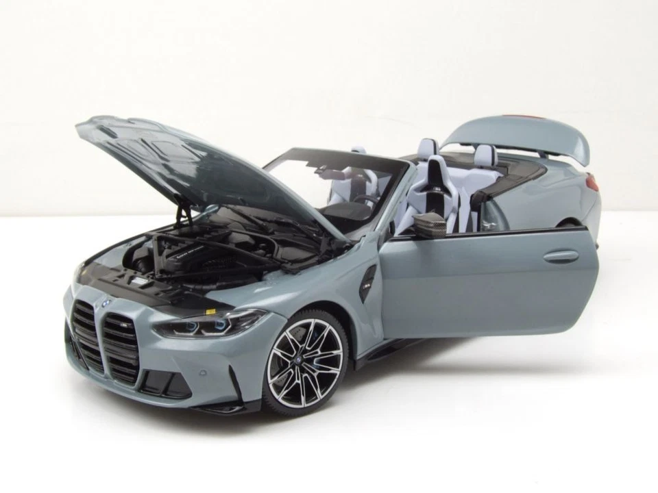 BMW M4 Cabrio 2020 Grigio Metallizzato Modellino Auto 1:18 Minichamps - Immagine 4 di 4