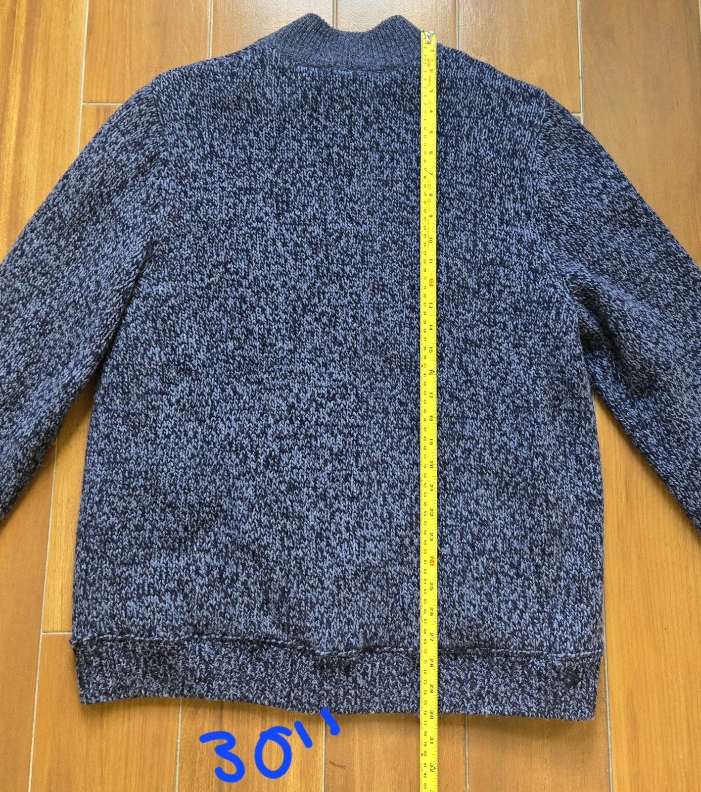 L.L. Bean Classic Lambswool Sweater Full-Zip Flannel-Lined Men's XL Carbon Navy image 15