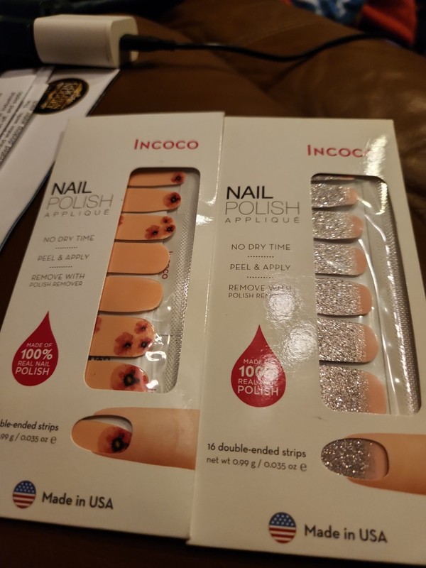 2 Incoco Nail Polish Strips  See Pics For Names 
