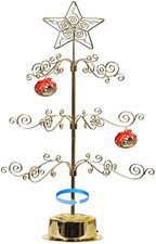 Rotating Ornament Display Tree Stand 24In Metal Wire Hook Hanger Hanging
