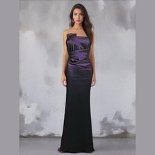 Betsy Adam Purple Strapless Ruched Bodice Fishtail Hem Evening Maxi Dress 4