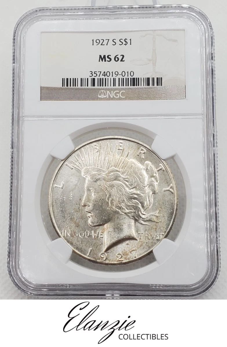 1927 Year Grade MS 62 Peace US Dollars (1921-1935) for sale | eBay