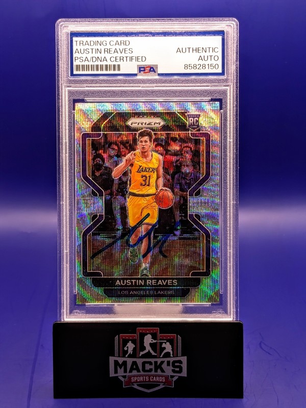 Austin Reaves 2021-22 Panini Prizm #165 Rookie Silver Wave PSA DNA Auth Auto