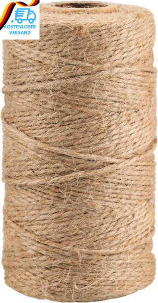 Jijacraft 100M Jute-Schnur, 1.5Mm Garten Juteschnur, Jutegarn Braun Schnur, Bast-image