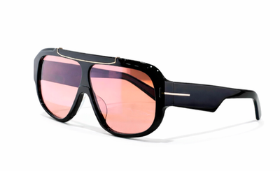 Tom Ford Rellen Mask Sunglasses TF1093 Black/Light Orange 71  display picture 1