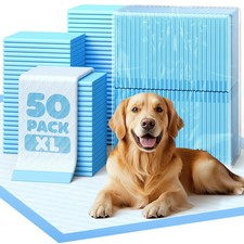 50-Pack X-Larg Puppy Pads - 34" x 28" Extra Large Pee Pads for Dogs with 6-La...