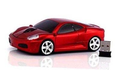 Sleep Sport Car Shaped Wireless Computer Mouse Ergonomic Gaming FLL_Red