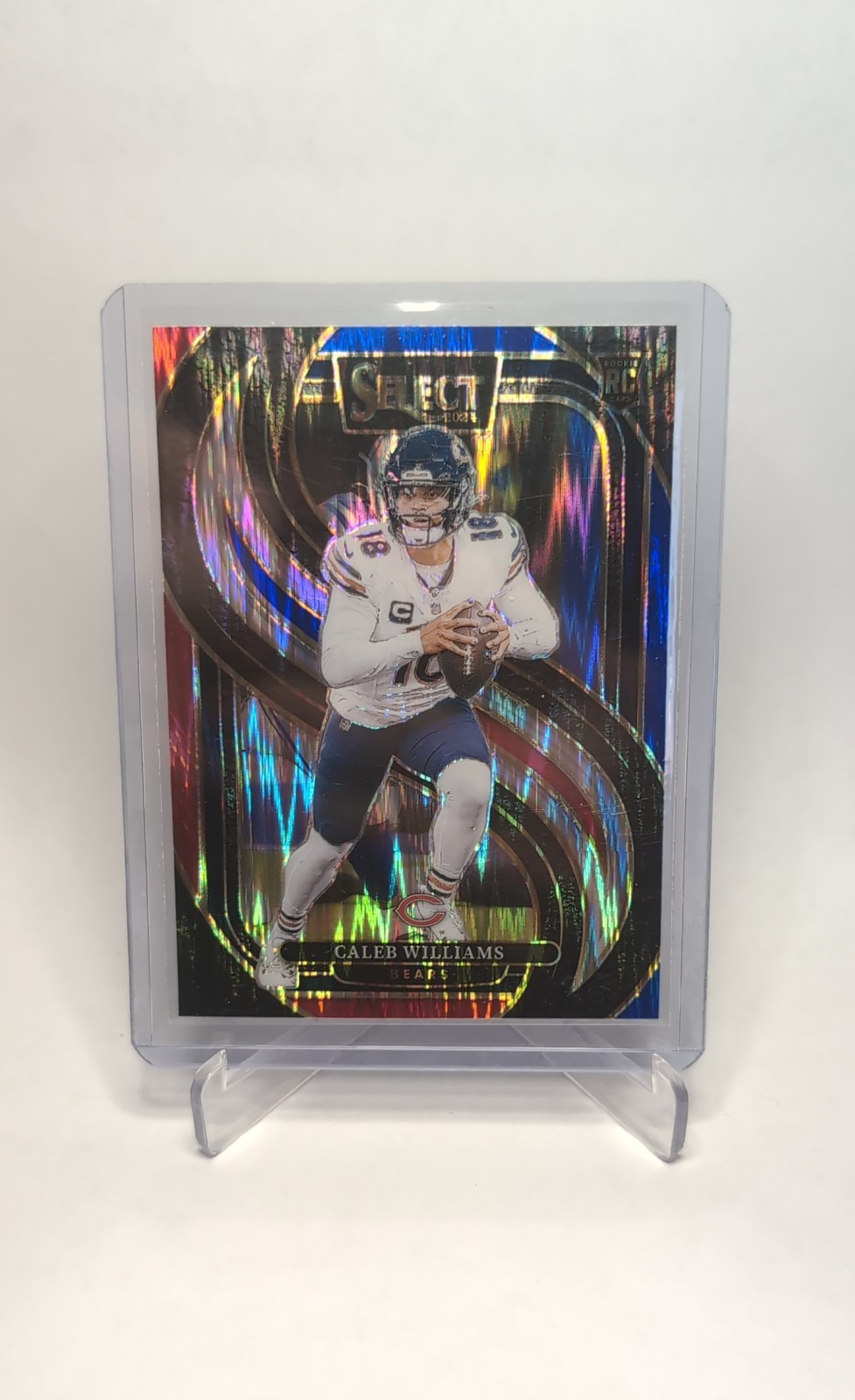 2024 Panini Select - Premier Level Caleb Williams #114 Red & Blue Shock Prizm...