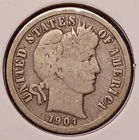 1904-S BARBER DIME --  nice Good+ (G+)
