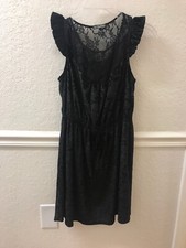 BeBop Crushed Velvet And Lace Little Black Dress Size S