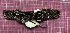 The Great American Buckle Company Chicago 1981 Bronze Enameled Eagle Belt Buckle