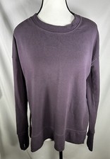 Athleta Coaster Luxe Sweatshirt Plum Color Pullover Over sized Womens XS Purple