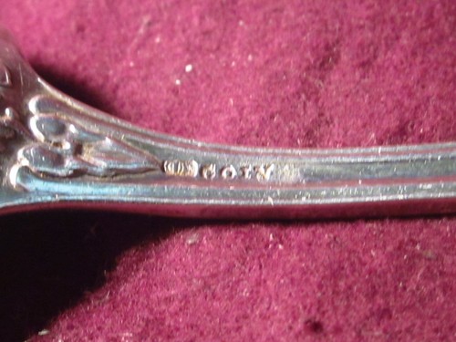 Vintage Coin Silver James Watts Rosette & Leaf OVAL SOUP SPOON 7 1/4" 42g mono - 第 4/4 張圖片