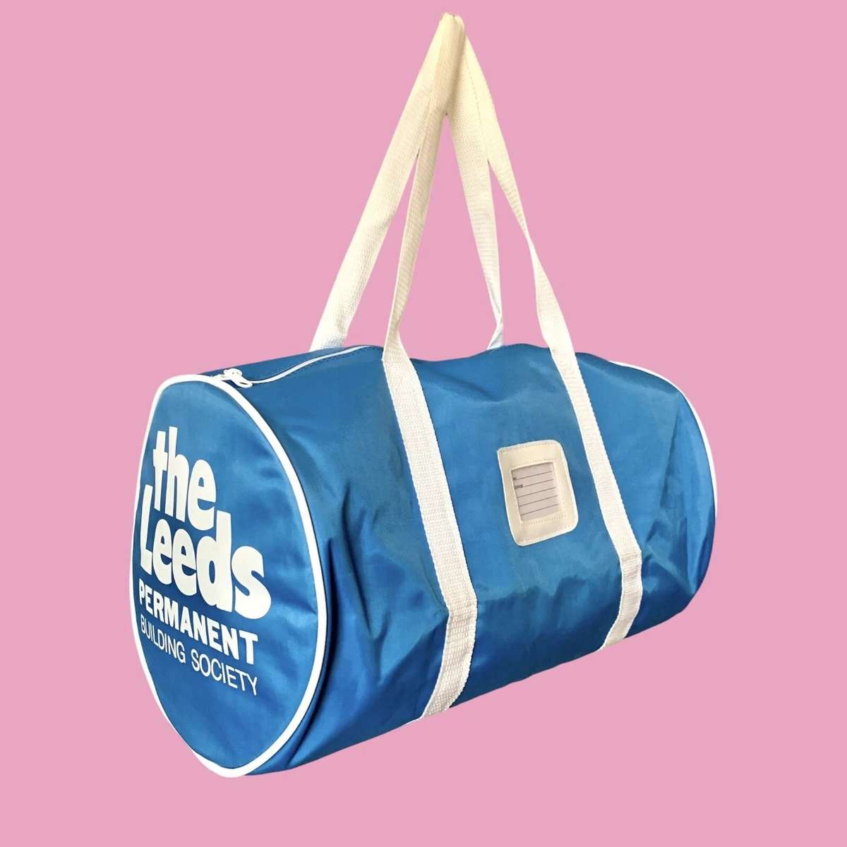 TRUE VINTAGE 70s 80s BLUE LEEDS BUILDING SOCIETY SPORTS GYM BAG RETRO DUFFLE
