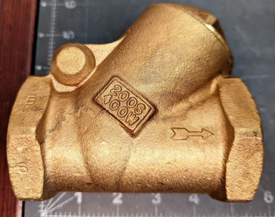 1-1/2" NPT Bronze Y Swing Check Valve, 200S/400W, Milwaukee Valve 508 NEW [D1S3] - Image 4 of 4