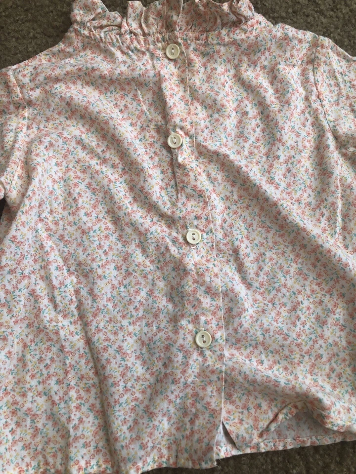 Ropa de bebé niña vintage 12-24 meses cuidado materno camisa amarilla, suéter mariposa Foto 2 de 4