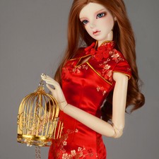 Dollmore 26" BJD girl outfits Model F - PRC Qipao Dress Red 