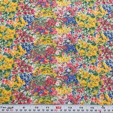 Garden of Flowers Unbranded Cotton Fabric Remnant 17" x 45"