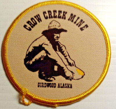 Vintage Crow Creek Mine Girdwood Alaska Patch Badge Crest