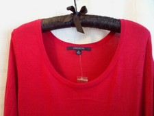 New CHADWICKS Size M Raspberry Red Pleated knit Dress 100% Rayon Long Sleeve