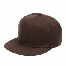Snapback Classic Hip Hop Style Flat Brim Baseball Cap Blank Hat Brown