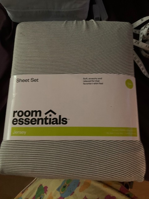 Room Essentials Twin/xl Twin Sheet Set Grey Pin Stripe for sale online