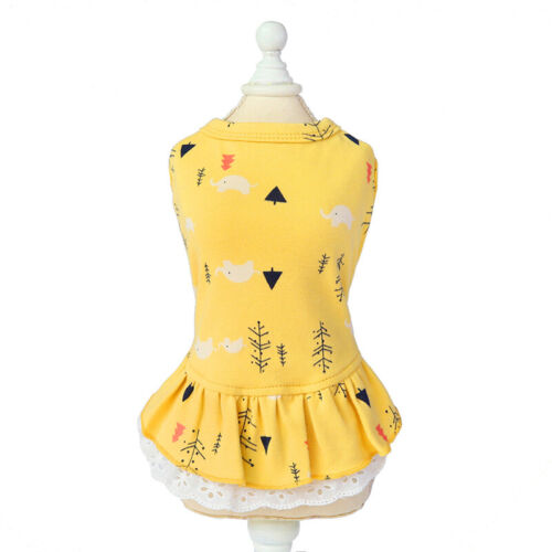 Cotton Dog Clothes Small Pet Cat Dress Cute Puppy Poodle Apparel XS-2XLCostume . - Picture 30 of 37