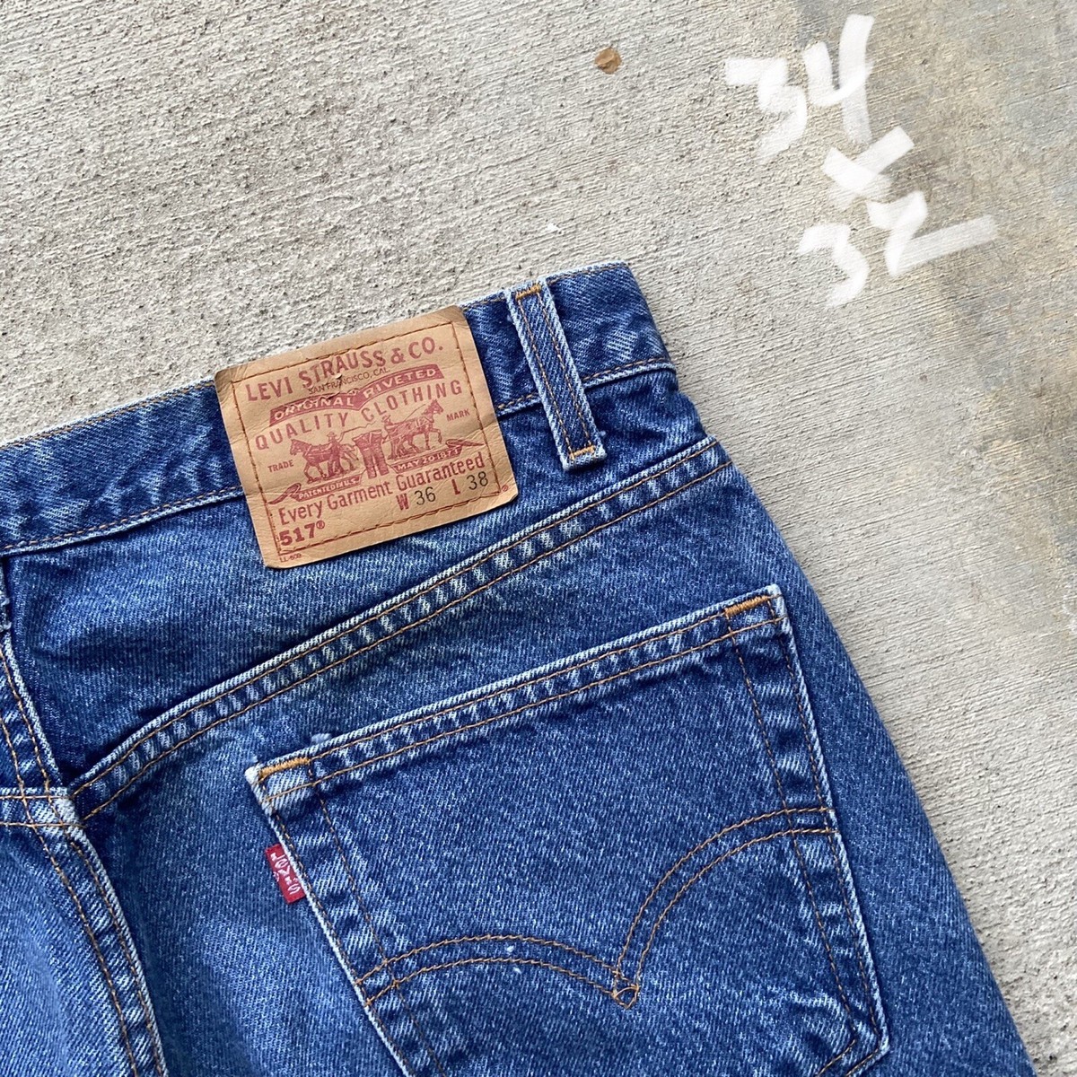 zzz_abc Levi's 20517-0217 青 W36 L30 Vintage 80s Levi's 517-0217 Jeans Zip Fly Orange Tab USA