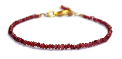 Natural red garnet gemstone bracelet 3 mm garnet micro faceted garnet beads
