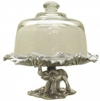 Arthur Court Elephant Footed 8-inch Plate With Glass Dome Arthur Court Elephant Footed 8-inch Plate With Glass Dome