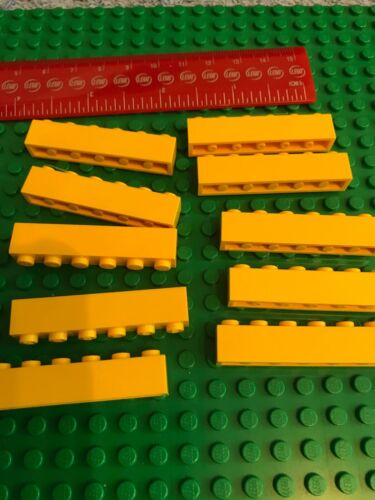 Vente LEGO - 10 x JAUNES 1 x 6 broches longues briques de construction - Photo 1 sur 5
