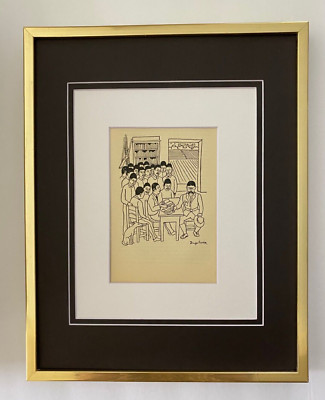 DIEGO RIVERA ORIGINAL 1931 + SIGNED VINTAGE PRINT + DOUBLE MATTED NEW GOLD FRAME